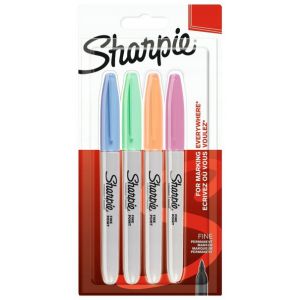 Markery permanentne Sharpie Fine, 4 kolory Pastel